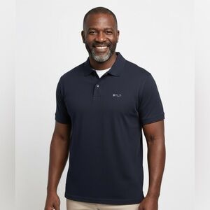 BYLT Polo Shirt Size 3XL Solid Short Sleeve Premium Basics Stretch Black